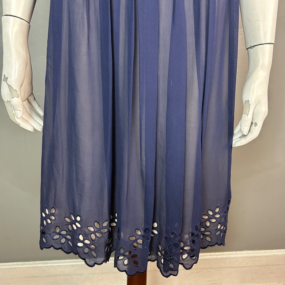 90s Regency Balletcore Silk Slip Dress Size 2 BCBG Blue Chiffon Dainty Cocktail - Picture 4 of 12